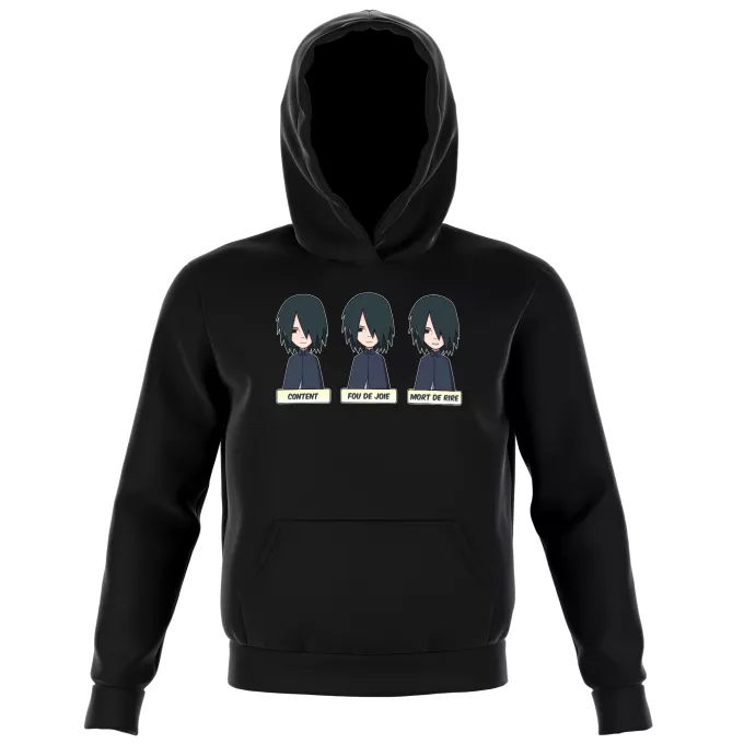 Sweat-shirts à Capuche Enfant Parodie Naruto Toujours aussi expressif... - Sasuke Uchiwa