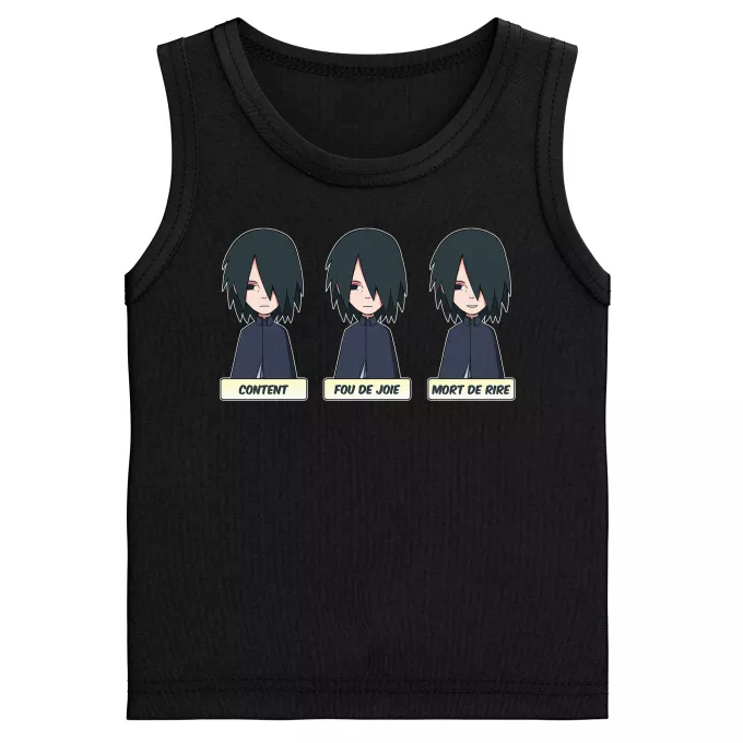 Débardeurs Enfants Garçons Parodie Naruto Toujours aussi expressif... - Sasuke Uchiwa