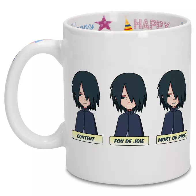Mugs Anniversaire Parodie Naruto Toujours aussi expressif... - Sasuke Uchiwa