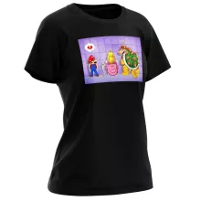 Mario Damen T-shirt “Mario, Princess Peach en Bowser” – Super Mario parodie