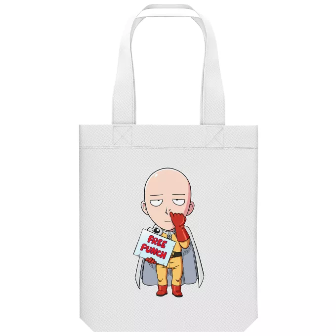 biologisch katoenen draagtas (Tote Bag) Parodie One-Punch Man Saitama