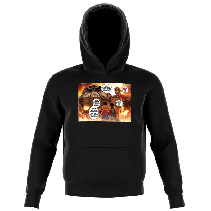 Sweat-shirts à Capuche Enfant Parodie One Piece Un Combat titanesque... - Luffy Vs Kaido aka Eren, le Titan Colossal
