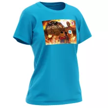 T-shirt Femme Luffy « Un Combat Titanesque piraté... !! » – Parodie One Piece