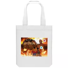 totebag Luffy “Luffy y Kaido, Eren y el titán colosal” – Parodia de One Piece