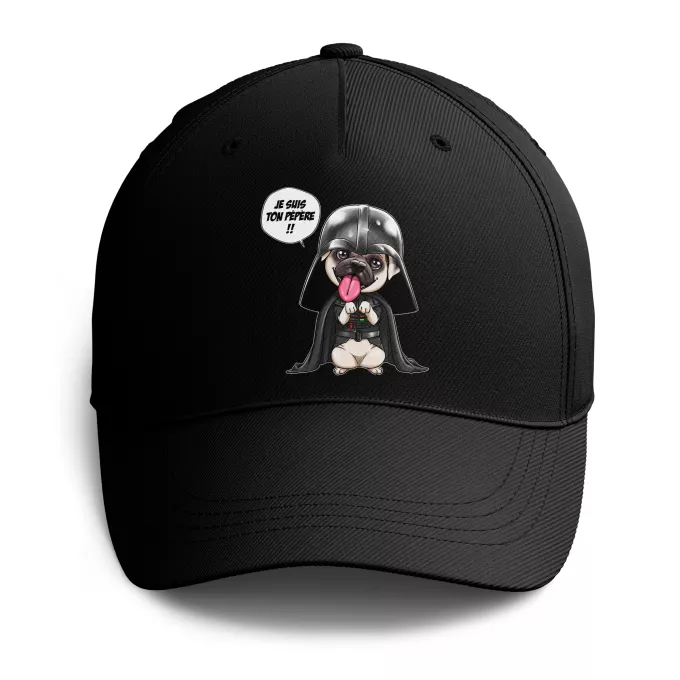 Casquettes Parodie Star Wars Je suis ton pépère... !! - Dark Vadog, le Carlin se prenant pour Dark Vador