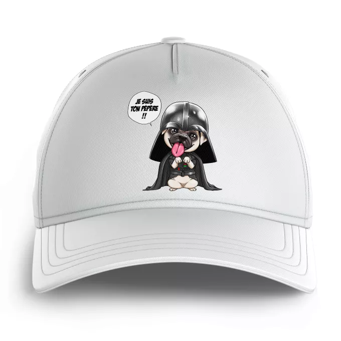 Casquettes Enfants Parodie Star Wars Je suis ton pépère... !! - Dark Vadog, le Carlin se prenant pour Dark Vador