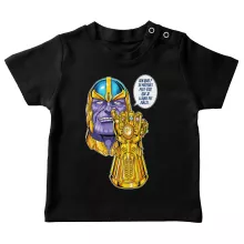 T-shirt bébé « Une menace (pas) très sérieuse... » – Parodie Thanos