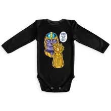 Body bébé manches longues « Une menace (pas) très sérieuse... » – Parodie Thanos