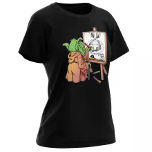 Eiichiro Yoda Damen T-shirt “Eiichiro Yoda trekt Luffy ondersteboven.” – One Piece parodie