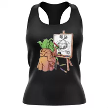 Eiichiro Yoda Vrouwen Tank Top “Eiichiro Yoda trekt Luffy ondersteboven.” – One Piece parodie