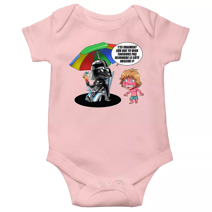 Body bébé manches courtes (Filles) Parodie Star Wars Le pouvoir du côté Obscur... - Luke Skywalker, Dark Vador, le côté obscur