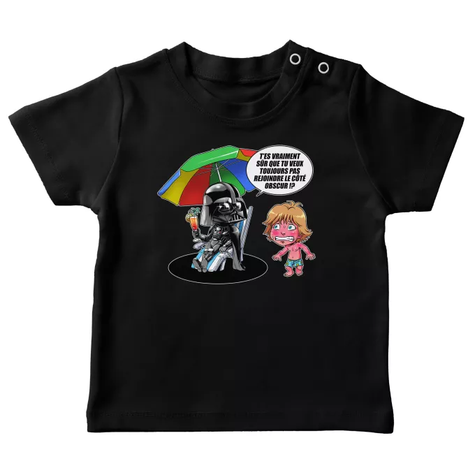 T-shirts bébé Parodie Star Wars Le pouvoir du côté Obscur... - Luke Skywalker, Dark Vador, le côté obscur