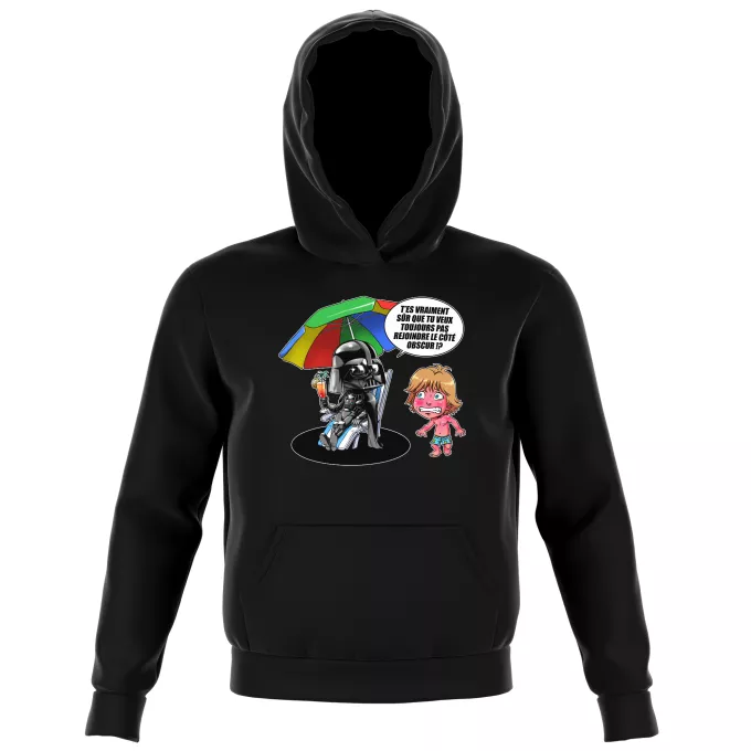 Sweat-shirts à Capuche Enfant Parodie Star Wars Le pouvoir du côté Obscur... - Luke Skywalker, Dark Vador, le côté obscur