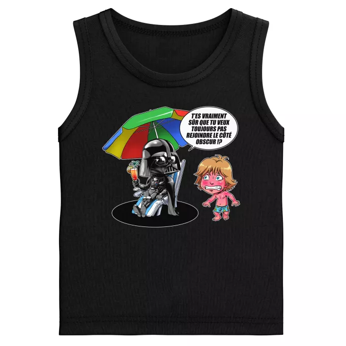 Débardeurs Enfants Garçons Parodie Star Wars Le pouvoir du côté Obscur... - Luke Skywalker, Dark Vador, le côté obscur