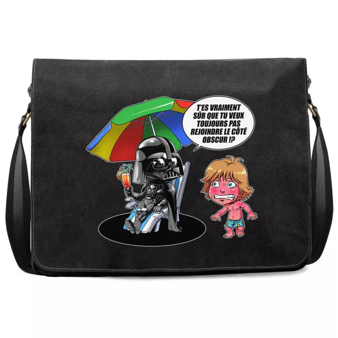 Sac à Bandoulière Premium Parodie Star Wars Le pouvoir du côté Obscur... - Luke Skywalker, Dark Vador, le côté obscur