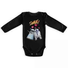 Body bébé manches longues R2-D2 « R2-Devil Love Connexion » – Parodie Star Wars