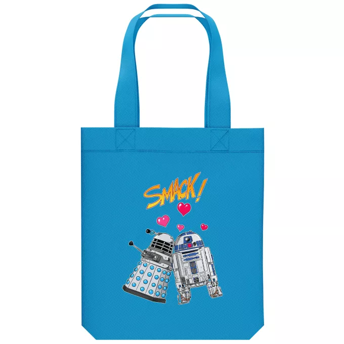 biologisch katoenen draagtas (Tote Bag) Parodie Star Wars R2-D2 X Dalek