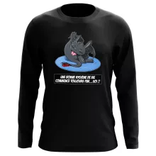 T-Shirt à manches longues Krokmou « Une bonne hygiène de vie commence toujours par...soi ! » – Parodie Dragons