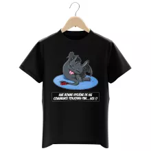 T-shirt Enfant Krokmou « Une bonne hygiène de vie commence toujours par...soi ! » – Parodie Dragons
