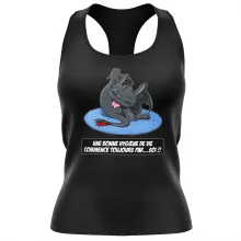 Débardeur Femme Krokmou « Une bonne hygiène de vie commence toujours par...soi ! » – Parodie Dragons