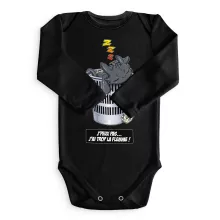 Body bébé manches longues Krokmou « J'peux pas... J'ai trop la flemme ! » – Parodie Dragons