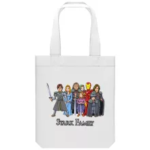 Eddard totebag “Eddard, Catelyn, Robb, Sansa, Arya, Brian, Rickon and Tony Stark” – Game of Thrones parody