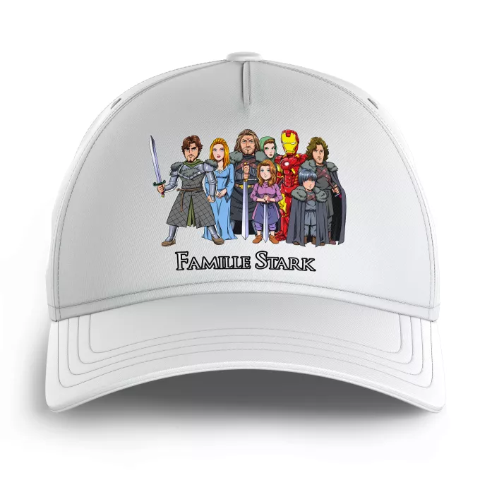 Casquettes Enfants Parodie Iron Man La Famille Stark au complet ! - Eddard, Catelyn, Robb, Sansa, Arya, Brian, Rickon, Tony Stark