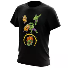 Camiseta Son Gokū “Son Gokū; Hulk y Blanka” – Parodia de Dragon Ball Z -DBZ