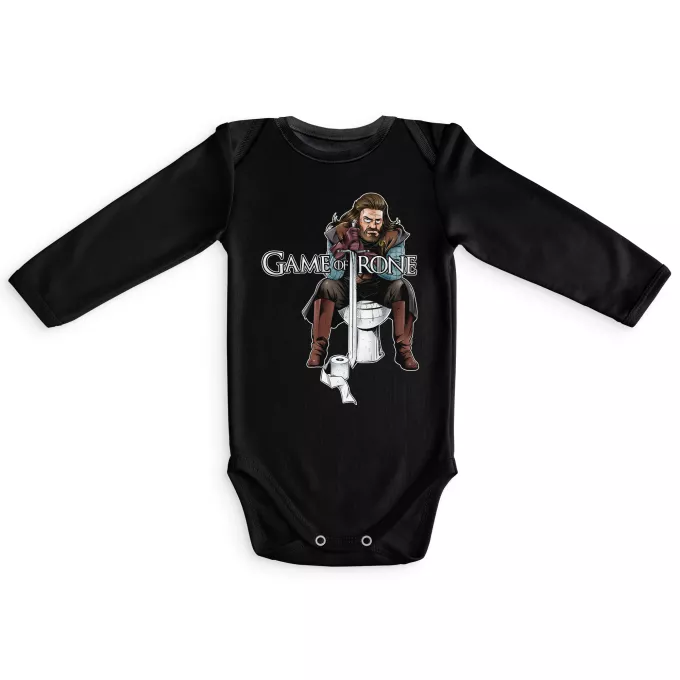 Body bébé manches longues Parodie Game of Thrones Game Of Trone... Euh... - Eddard Stark