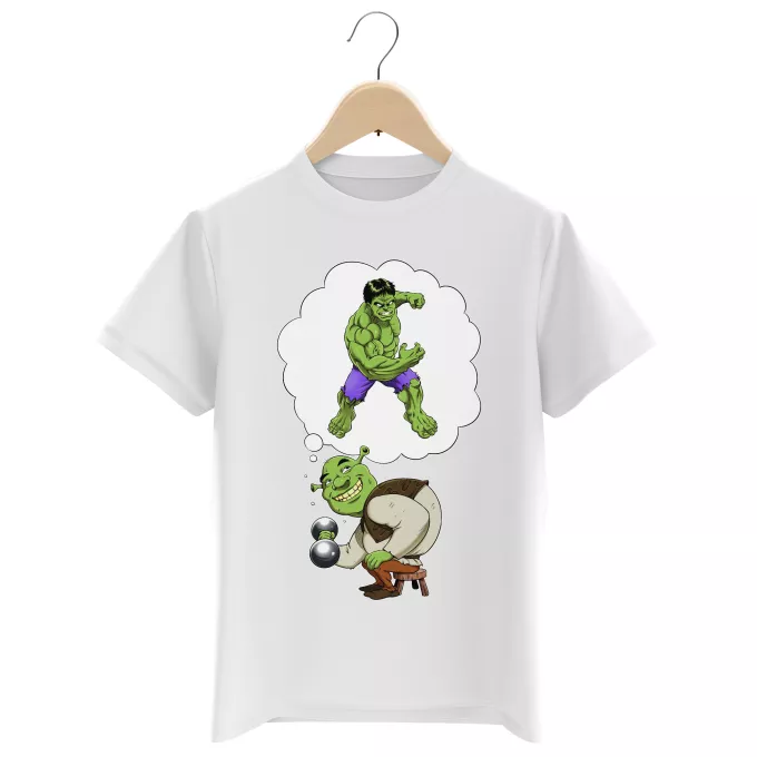 Magliette per bambini e ragazzi Paoridia L'incredibile Hulk Shrek e Hulk