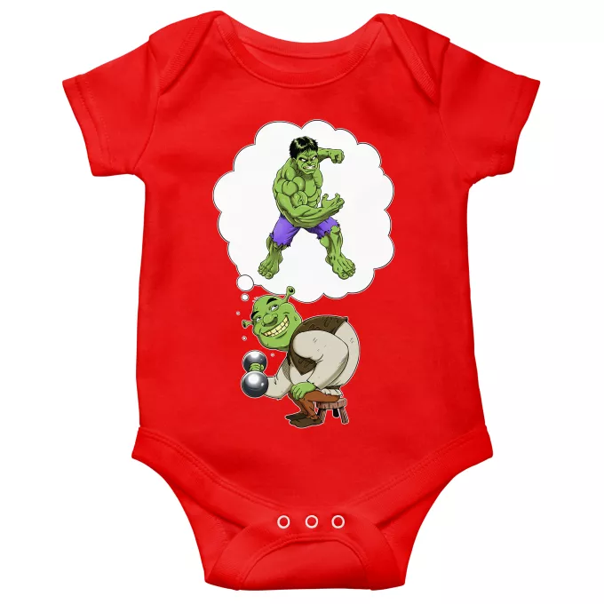 kurzärmelige Baby Strampler Parodie auf Der unglaubliche Hulk Shrek und Hulk