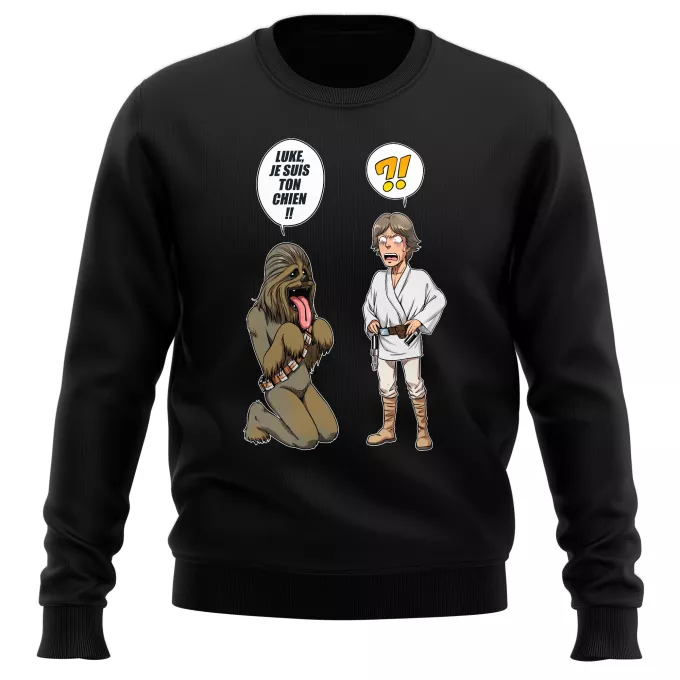 Pulls Parodie Star Wars Luke, je suis ton chien (Epoque 1ère Trilogie) - Luke Skywalker, Chewbacca