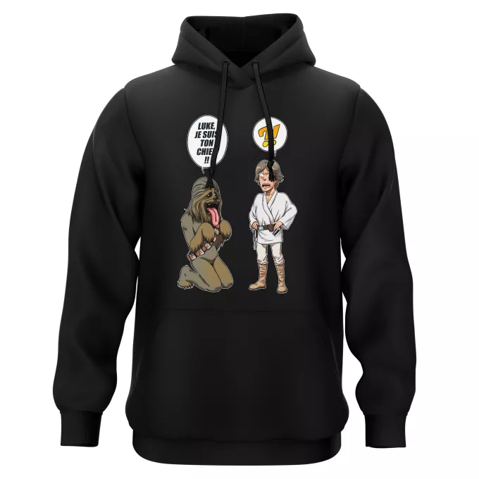 Sweat-shirts à Capuche Parodie Star Wars Luke, je suis ton chien (Epoque 1ère Trilogie) - Luke Skywalker, Chewbacca
