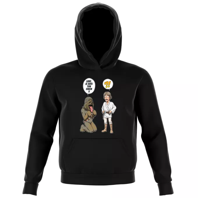Sweat-shirts à Capuche Enfant Parodie Star Wars Luke, je suis ton chien (Epoque 1ère Trilogie) - Luke Skywalker, Chewbacca