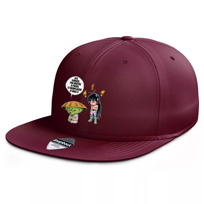 Casquette Rap Snapback Parodie Star Wars Un maître en congés... - Shiryu, Yoda dans le rôle de Dohko