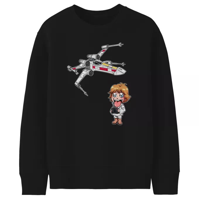 Truien voor kinderen Parodie Star Wars Cartoon SD Luke Skywalker en X-Wing Mini Drone