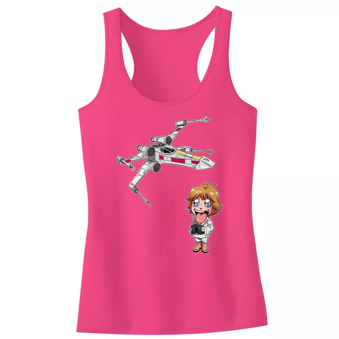 kinderen meisjes Tank Tops Parodie Star Wars Cartoon SD Luke Skywalker en X-Wing Mini Drone