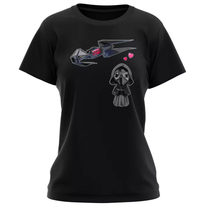 Kvinnor T-shirts Parodi Stjärnornas krig Tecknad SD Kylo Ren och TIE Silence Mini Drone