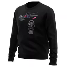 Tecknad SD Kylo Ren Tröja “Tecknad SD Kylo Ren och TIE Silence Mini Drone” – Parodi Stjärnornas krig