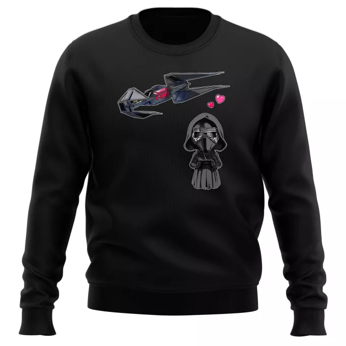 Tröjor Parodi Stjärnornas krig Tecknad SD Kylo Ren och TIE Silence Mini Drone
