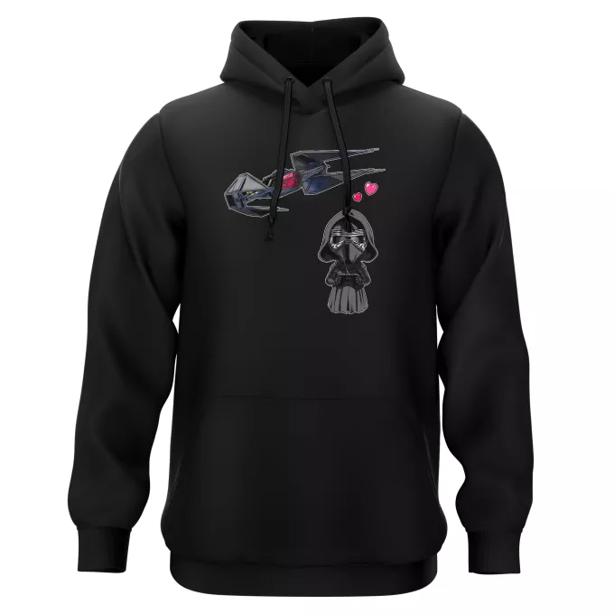 Tröjor med huva Parodi Stjärnornas krig Tecknad SD Kylo Ren och TIE Silence Mini Drone