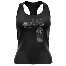 Cartoon SD Kylo Ren Vrouwen Tank Top “Cartoon SD Kylo Ren en TIE Silence Mini Drone” – Star Wars parodie