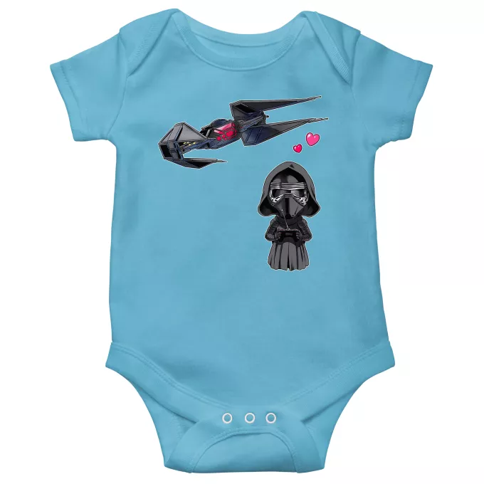 Body baby korta ärmar (pojkar) Parodi Stjärnornas krig Tecknad SD Kylo Ren och TIE Silence Mini Drone