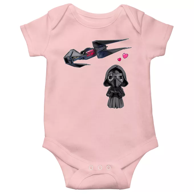 Body baby korta ärmar (flicka) Parodi Stjärnornas krig Tecknad SD Kylo Ren och TIE Silence Mini Drone