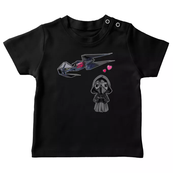 Baby T-shirts Parodi Stjärnornas krig Tecknad SD Kylo Ren och TIE Silence Mini Drone