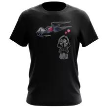 Maglietta Caricatura SD “Caricatura SD di Kylo Ren e il suo TIE Silence Mini Drone” – Parodia dei Star Wars