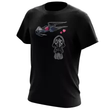 Maglietta Caricatura SD “Caricatura SD di Kylo Ren e il suo TIE Silence Mini Drone” – Parodia dei Star Wars