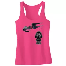 Kylo Ren SD Caricature Girls Kids Tank Top “Kylo Ren SD Caricature and his TIE Silence Mini Drone” – Star Wars parody