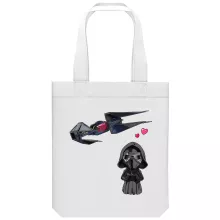 totebag Caricatura SD “Caricatura SD di Kylo Ren e il suo TIE Silence Mini Drone” – Parodia dei Star Wars