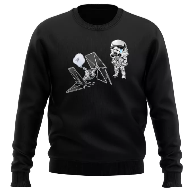 Sudaderas Parodia Star Wars Caricatura SD de Stormtrooper y su TIE Fighter Mini Drone